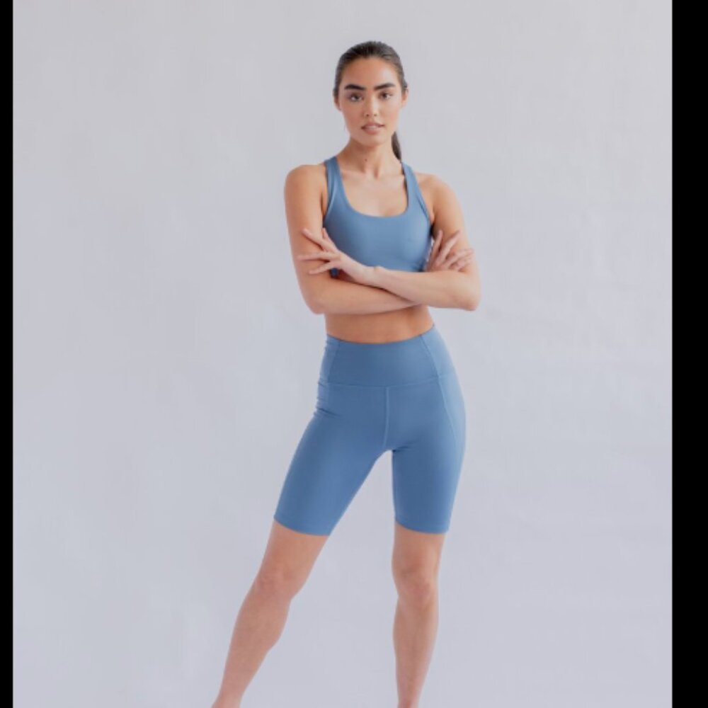 Girlfriend Collective High Rise Bike Shorts-Monarch